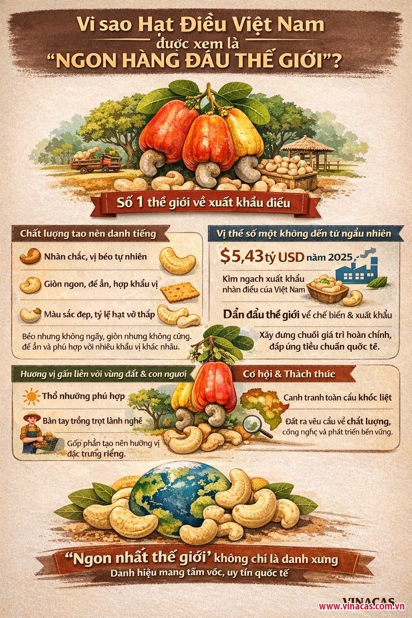 vi sao hat dieu viet nam duoc xem la  ??ngon hang dau the gioi ??